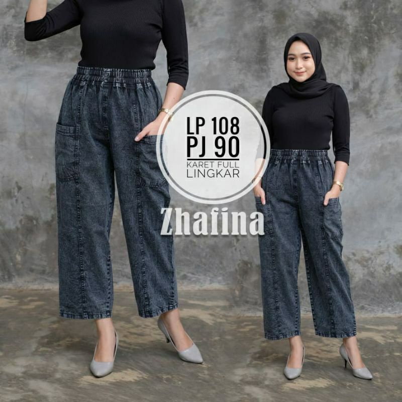 KULOT JEANS WANITA SNOW SAKU DEPAN CELANA AMBER JINS KULOT ALICE