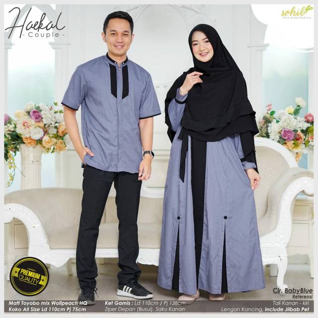 Coupel Haekal Gamis Syar'i ,Ori berlabel Sohib