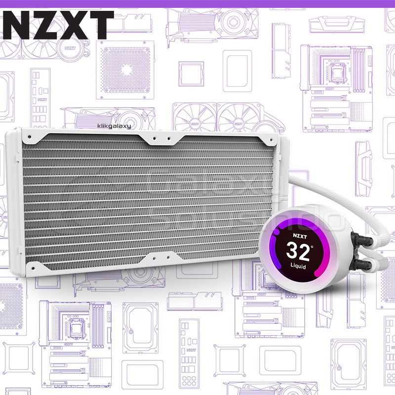 NZXT Kraken Z63 RGB Matte White 280mm AIO Liquid Cooler with LCD Display