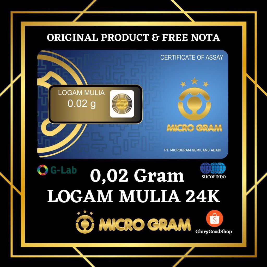 Emas Micro Gram 0,02 Logam Mulia 24 Karat Mini Gold Mini Gram Baby Gold