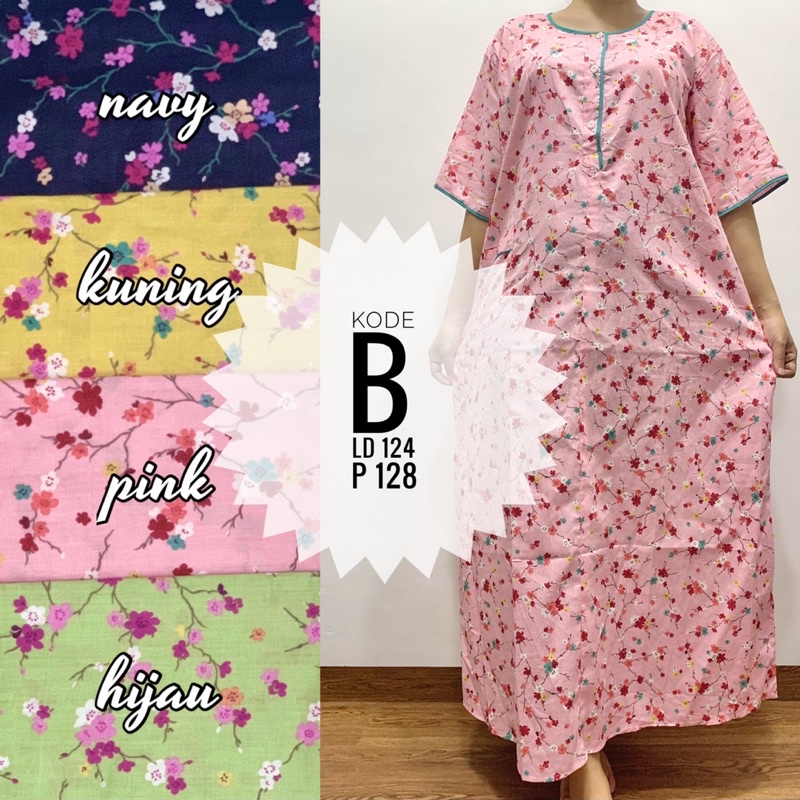 Longdress daster pendek katun jepang lokal pretty girl busui bumil-6