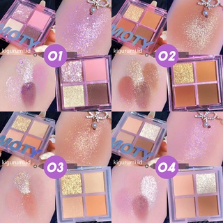 MOTY Eyeshadow 4 Warna (New) Kombinasi Glitter Ungu Drable XX056