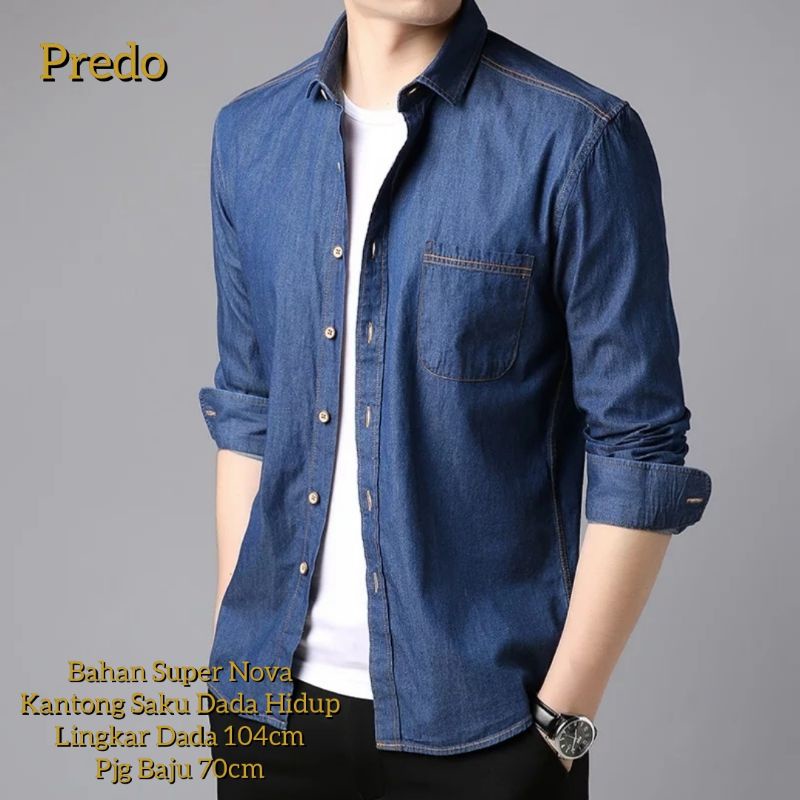 BPS Kemeja Pria PREDO Fredo fred Baju Pakaian Hem Atasan Cowok Lelaki Lebaran super nova keren
