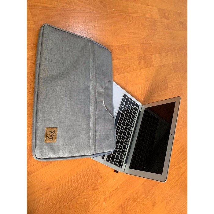 Tas Laptop 13 inch Softcase Macbook Nylon Jinjing Anti Air - Abu-Abu