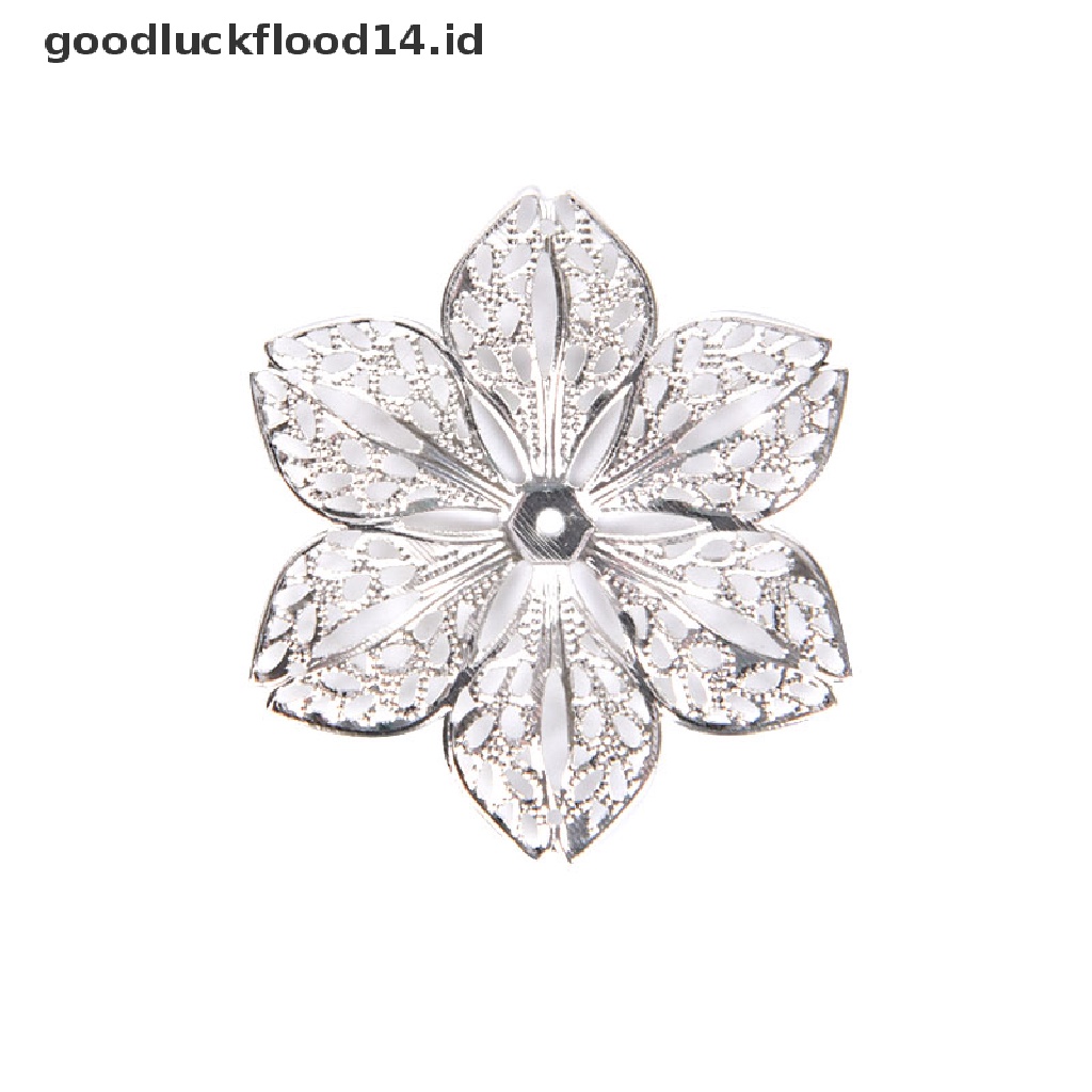 [OOID] 50Pcs/Set Filigree Flower Crafts Charms Connectors DIY Pendant Jewelry Findings ID