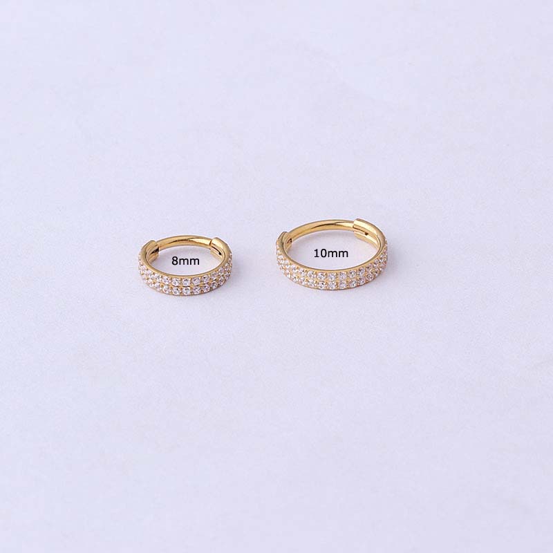 1pc Anting Tindik Hidung / Tubuh Bahan Titanium Steel Desain Keong Hias Zircon 16Gauge Untuk Wanita