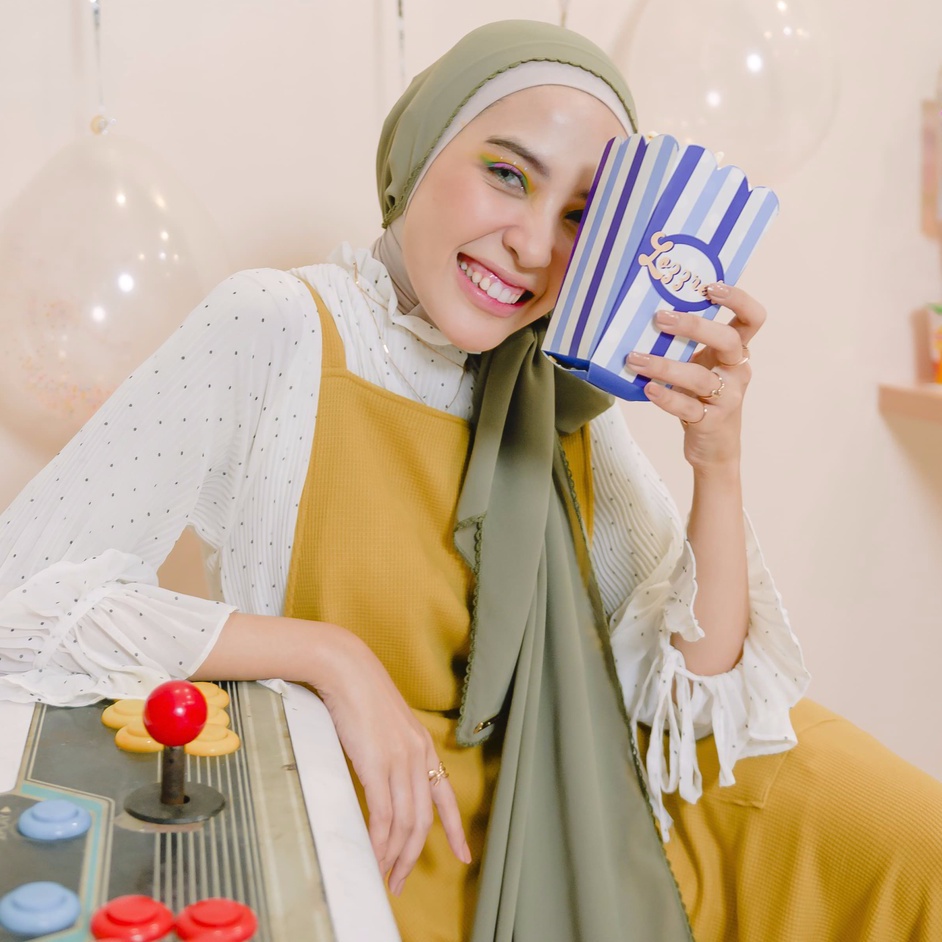 Lozy Hijab - Embroidery Signature Shawl Series 2 ( Pashmina Bordir Lozy x Hamidah )-Matcha