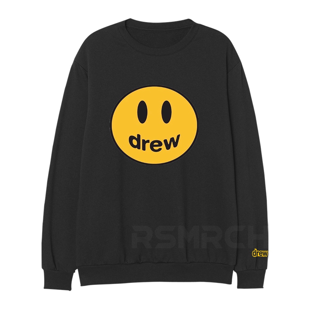 Crewneck Drew Jutin Bieber Hitam Unisex Cotton Higt Quality