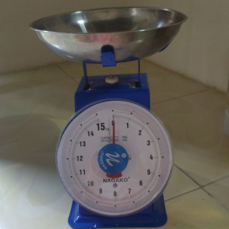 timbangan jarum analog buah, barang, serbaguna 15 kg (bekas)