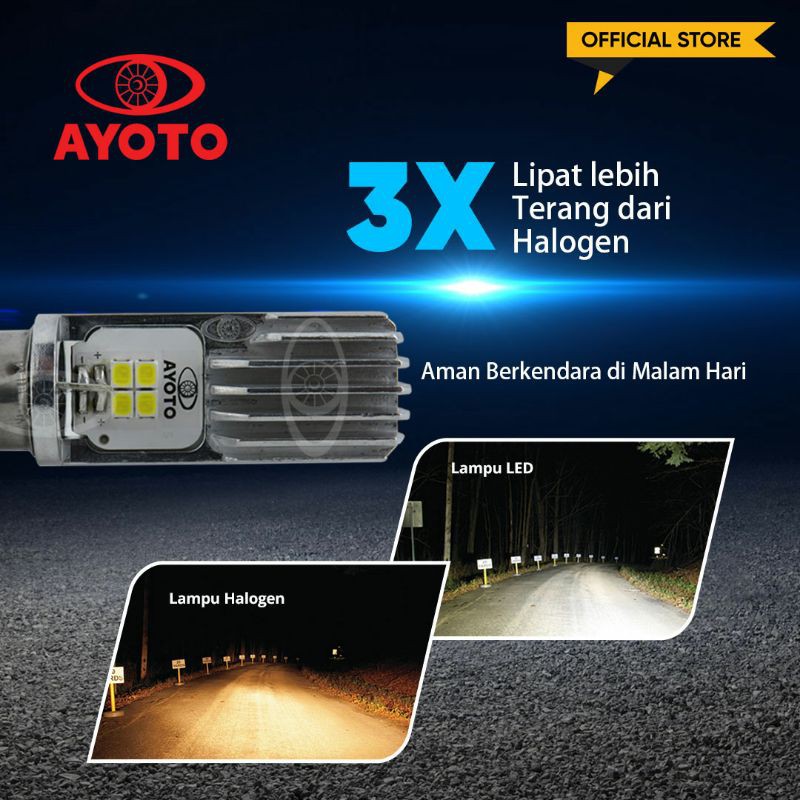 LAMPU MOTOR LED BEBEK MATIC MOTOR AYOTO M2B AC DC HI LO