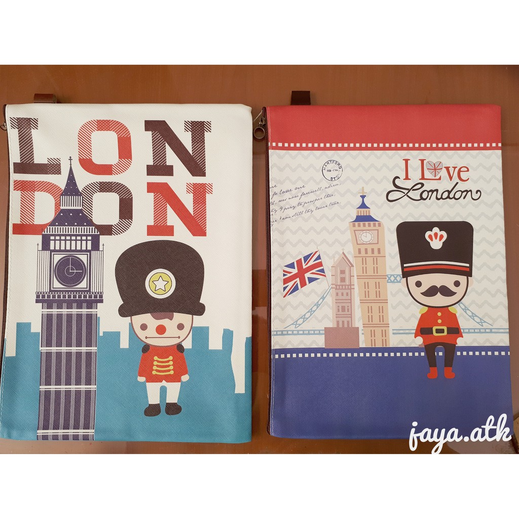 Map Sleting / Zipper Pocket / Tempat Kosmetik A4 London