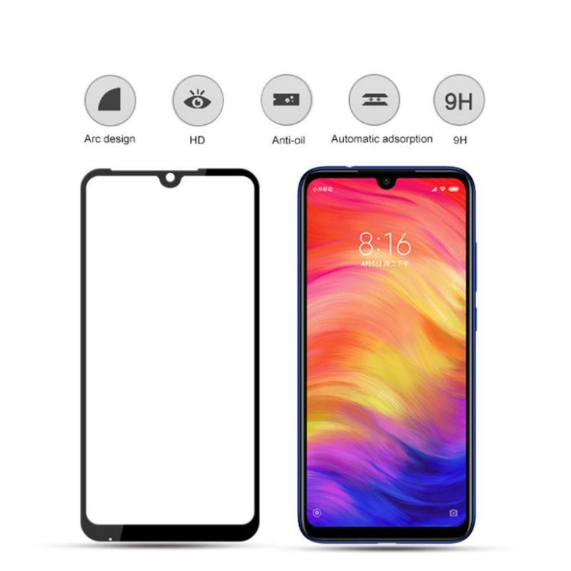 Tempered Glass Xiaomi Redmi 7 Full Cover Warna 5D / 6D / 9D  - Hitam