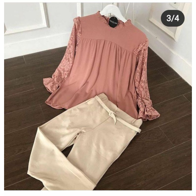 Sandra Blouse Brukat//Blouse brukat kekinian