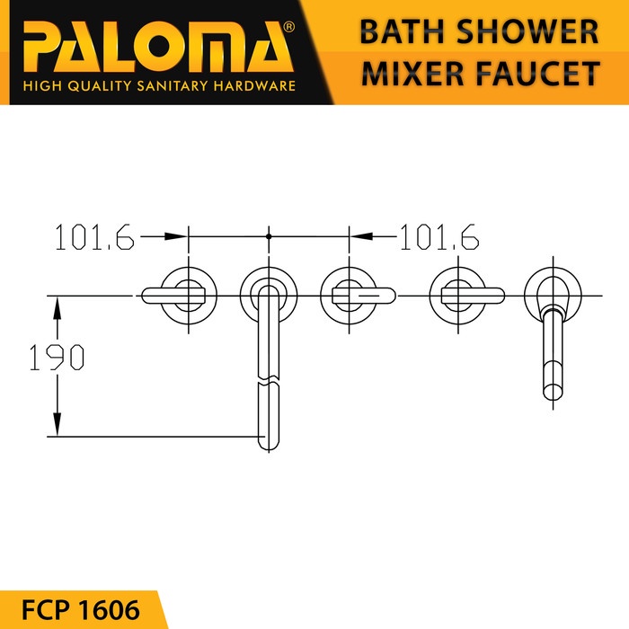 PALOMA FCP 1606 Keran Mixer Bathtub Shower Mandi Panas Dingin Kran Air