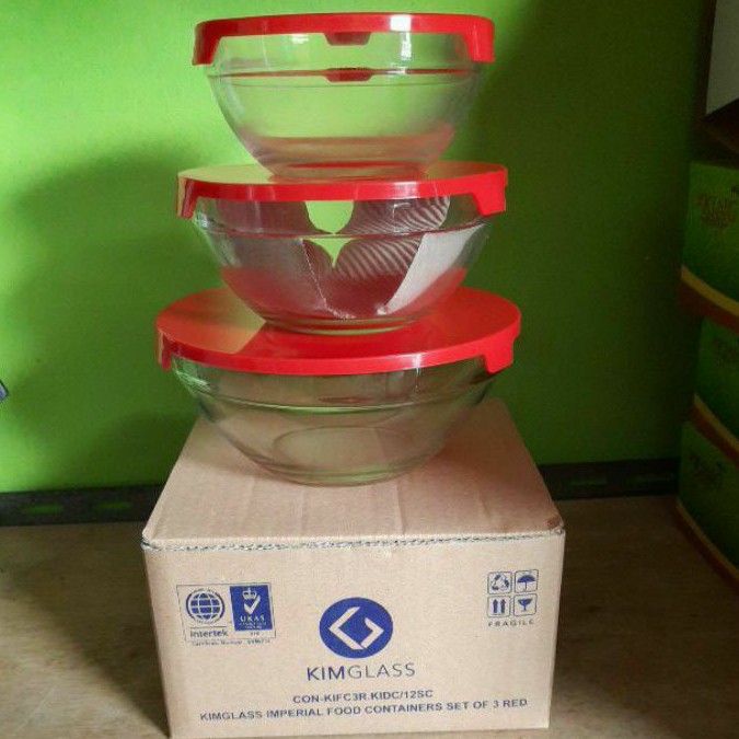 Mangkok Kaca KIMGLASS Imperial Food Container set