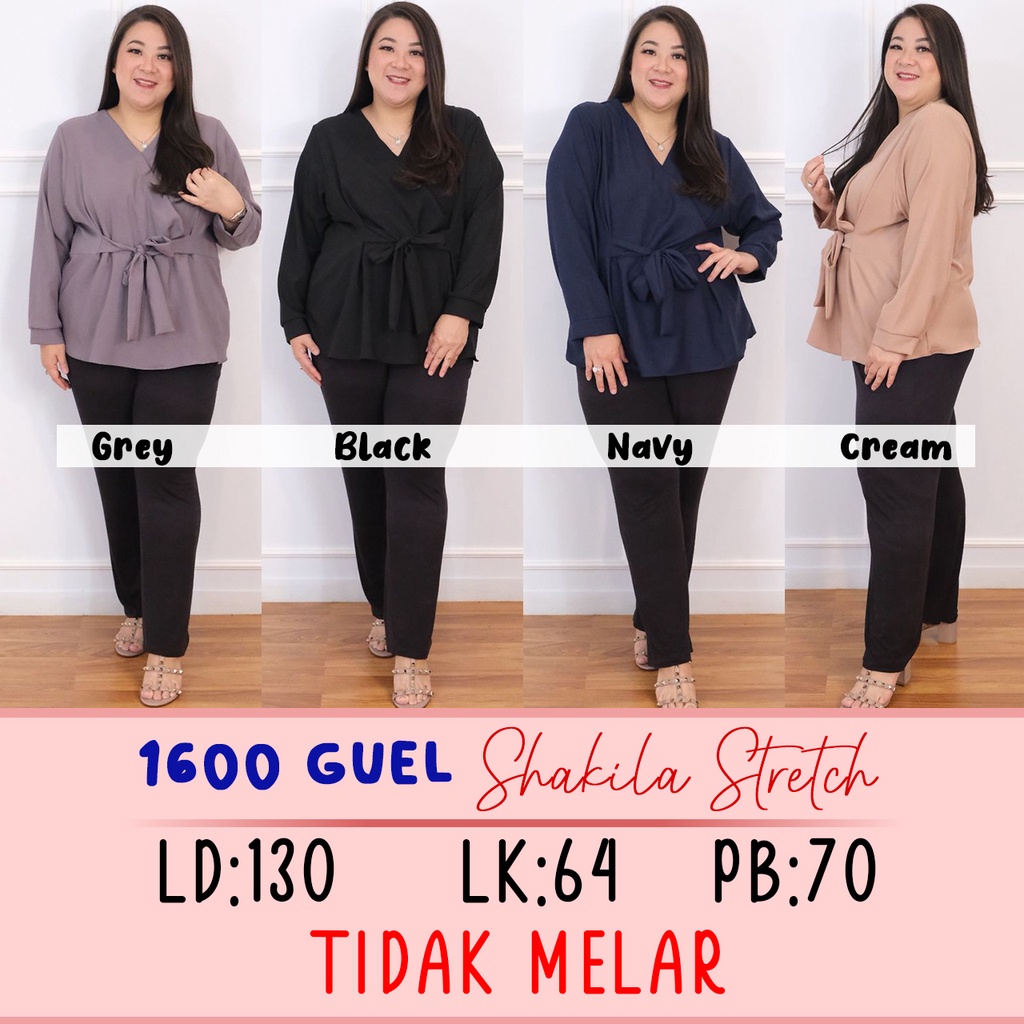 1600 Guel Baju Blouse Lengan Panjang Wanita Bigsize Big Size Jumbo Besar Murah Senilai Rp128 000