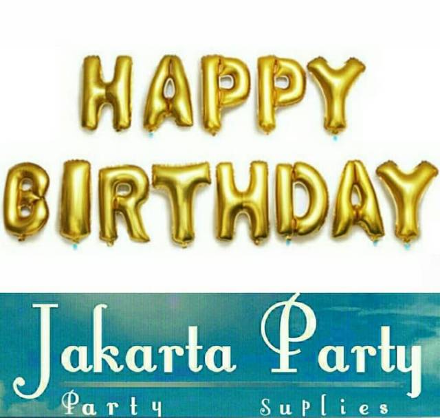 Balon Set Happy Birthday Biru / Balon Foil Happy Birthday / Balon HBD Set