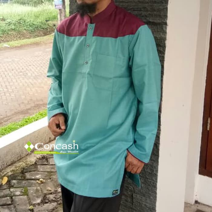 Gamis Pria Koko Pakistan Warna Hijau Tosca akk1020