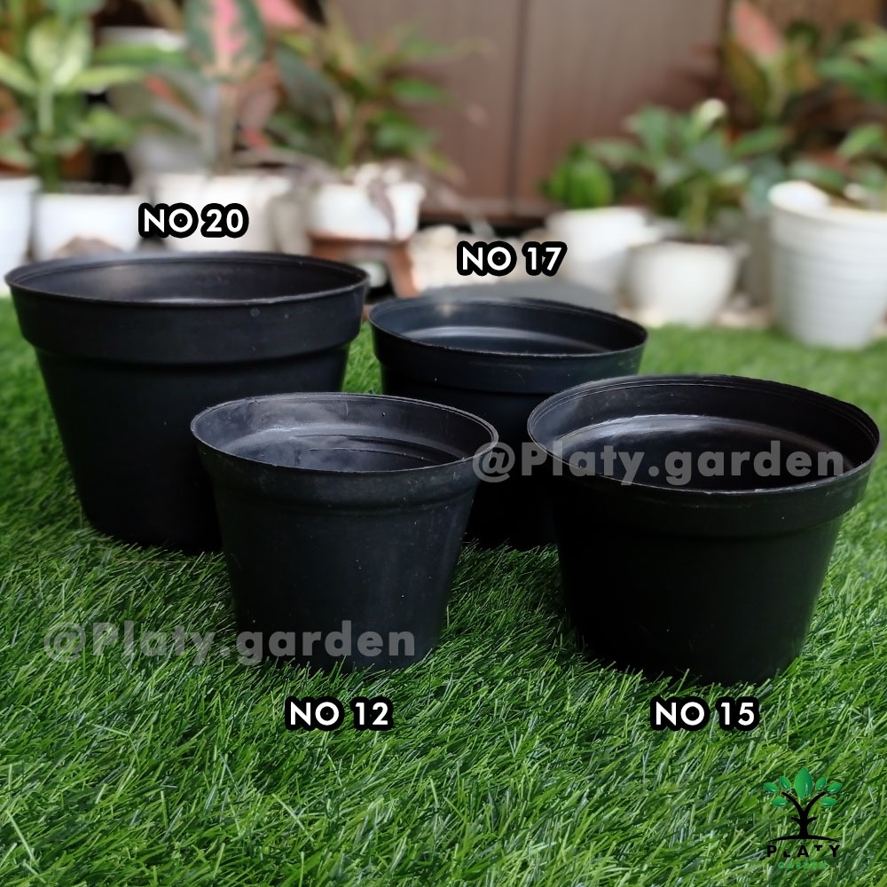 Pot Botani Hitam | (12cm - 20cm)