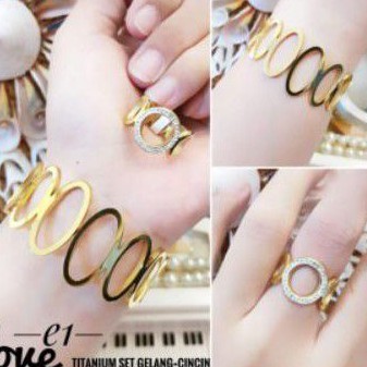 Titanium gelang dan cincin 5