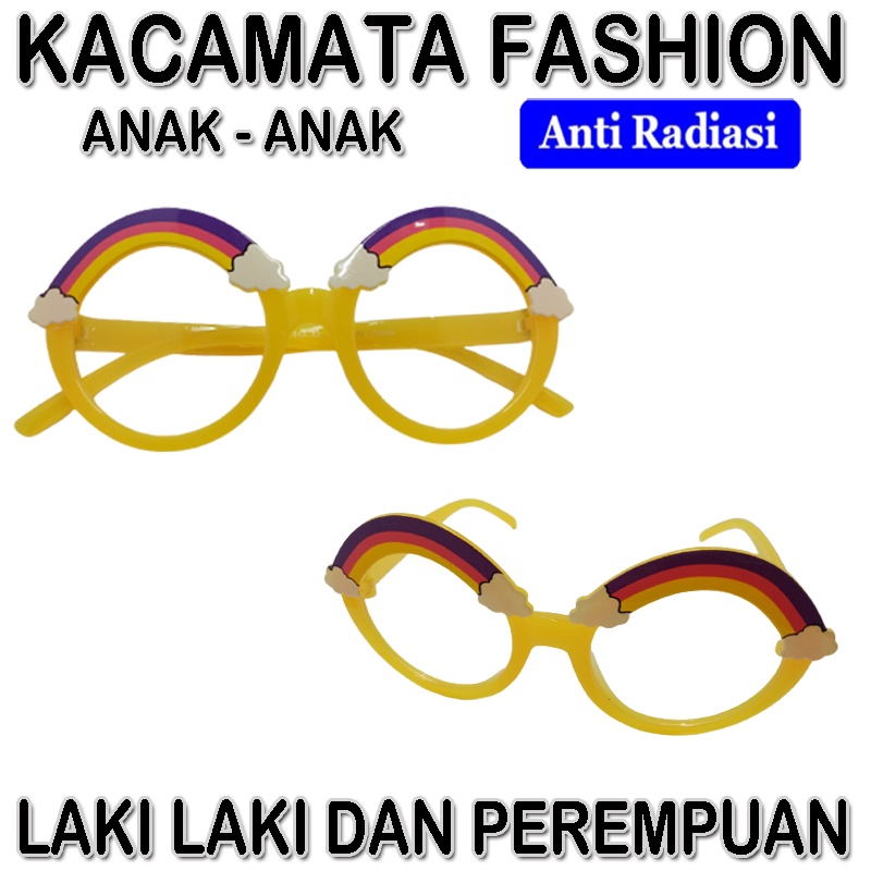 COD! Kacamata Anak Anti Radiasi Blue Light Kacamata Anti Radiasi Layar Hp Komputer Tv Frame Bulat Awan Pelangi Kaca mata Anak fashion Lucu Eye Glasses protection Kids Glasess