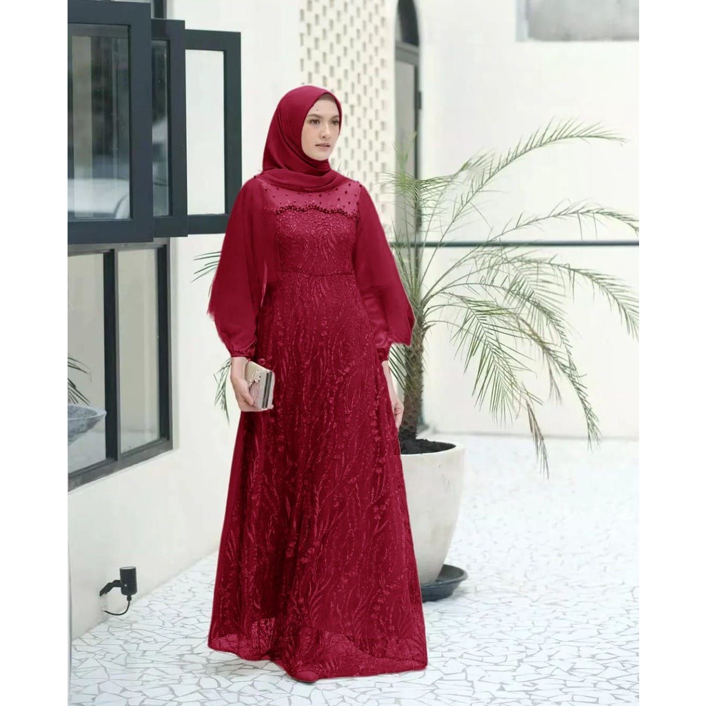 MX ALEA M L XL 3ukuran / GAMIS FASHION WANITA MEWAH TERLARIS TERBARU / PAKAIAN PESTA / DRESS MUSLIM