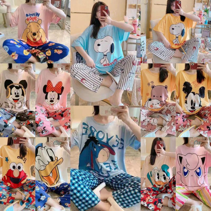 Piyama CP wanita baju tidur import jumbo/bigsize-5