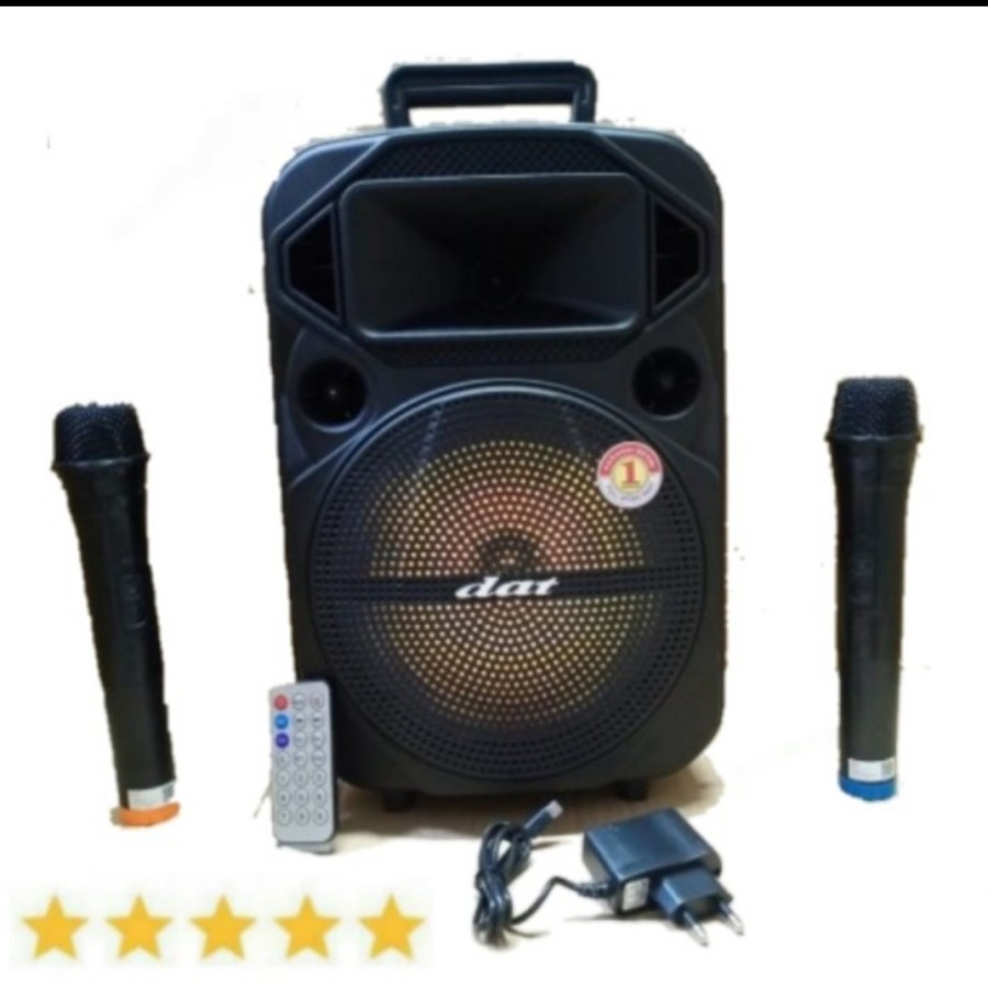 SPEAKER PORTABLE DAT DT-820QD/ DT 815as BIG BASS 2 MIC WIRELESS