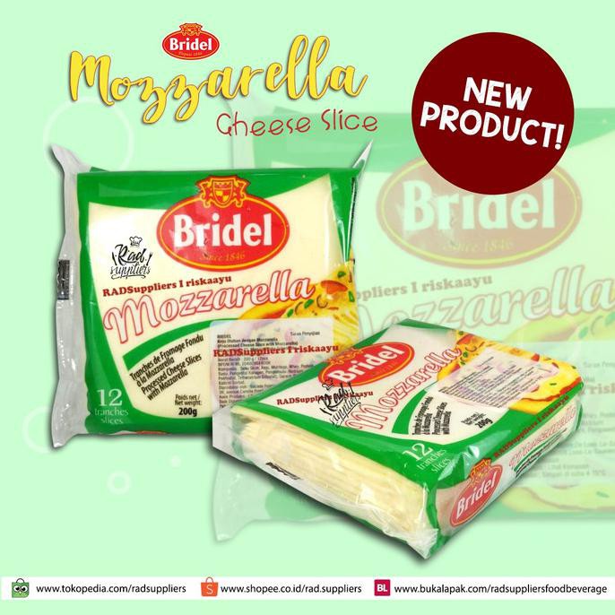 

Bridel Processed Cheese Mozzarella Slice 200gram (12Slices),BESTSELLER