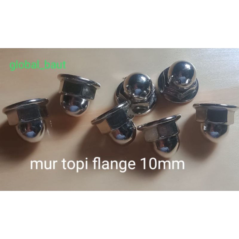 mur topi flange 10mm kunci 14mm