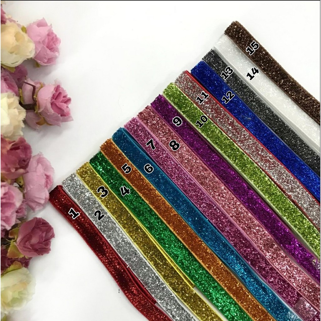 1 YARD - 1 CM |  PITA BELUDRU GLITER | VELVET BELUDRU GLITTER