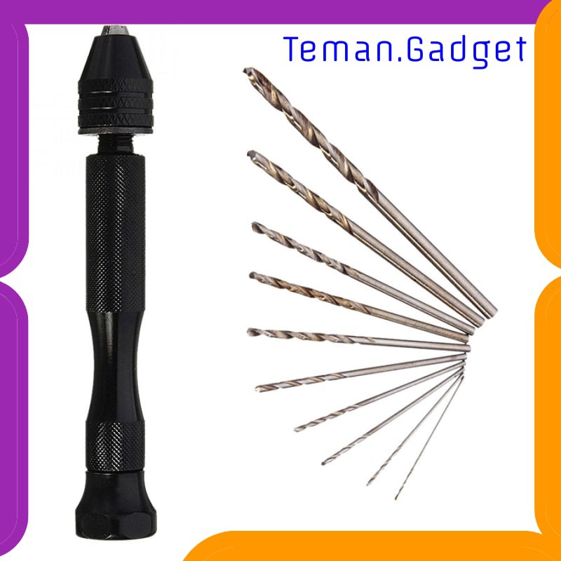 TG-DE385 TAFFWARE BOR TANGAN MANUAL HSS TWIST DRILLS DENGAN 10 MATA BOR - 3003