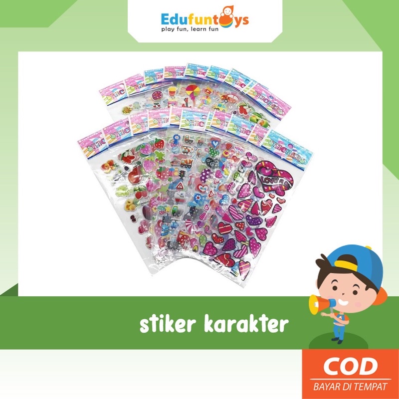 

[EFT] STIKER KARAKTER 3d / stiker anak timbul ukuran18*7cm Model Karakter/ stiker reward/ hadiah anak/ stiker murah hadiah anak/ stiker kartun anak