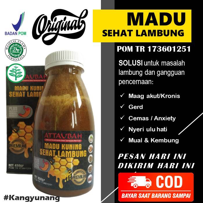 

madu lambung original obat untuk gerd maag nyeri ulu hati mual muntah anxiety cemas berlebih - 450gr