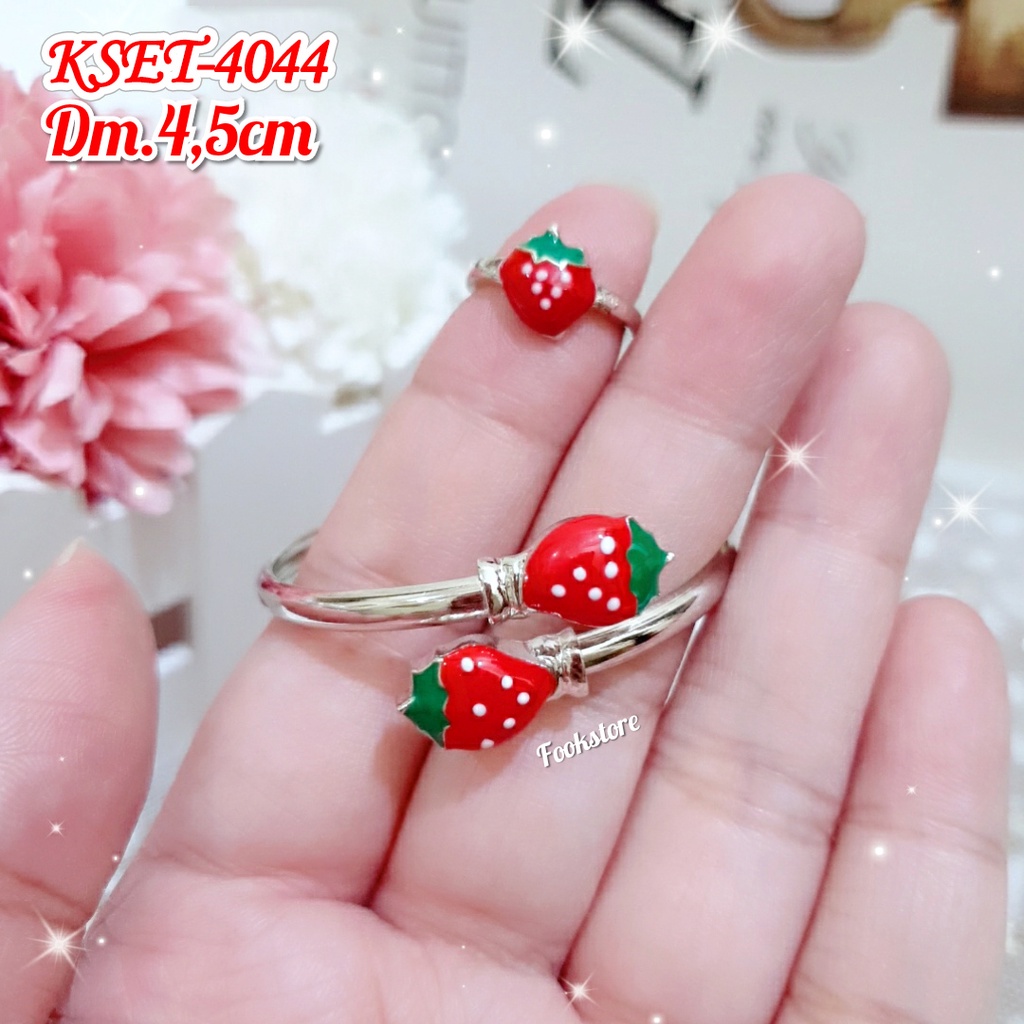 PERHIASAN SET GELANG ANAK GRATIS CINCIN MOTIF KARTUN/COD