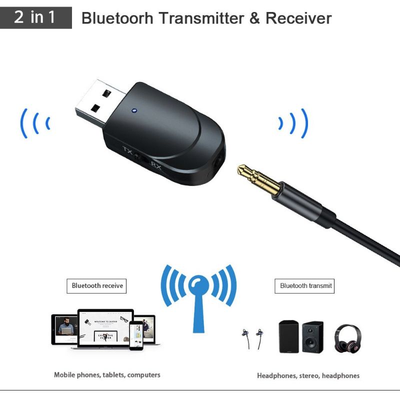 AUX Audio Bluetooth USB Audio Bluetooth 5.0 Transmitter &amp; Receiver / dongle bluetooth  Audio / Bluetooth Speaker / Bluetooth Mobil / Bluetooth Audio / Bluetooth Music