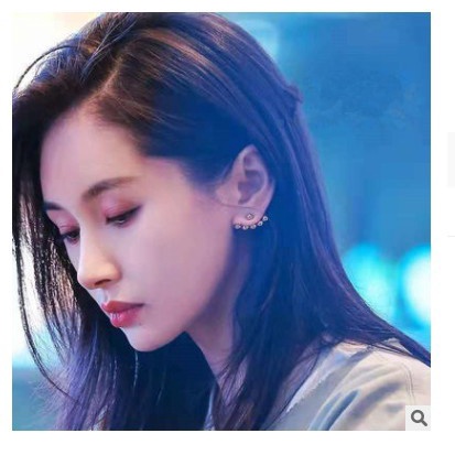 Gaya yang sama seperti Wang Ziwen anting-anting Baru kancing trendi musim panas anting-anting temper