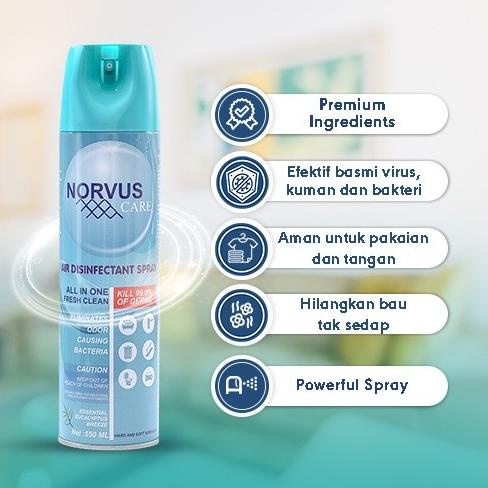 Spray Air Lemon 6X - Norvus 550Ml Disinfectant Elliasno