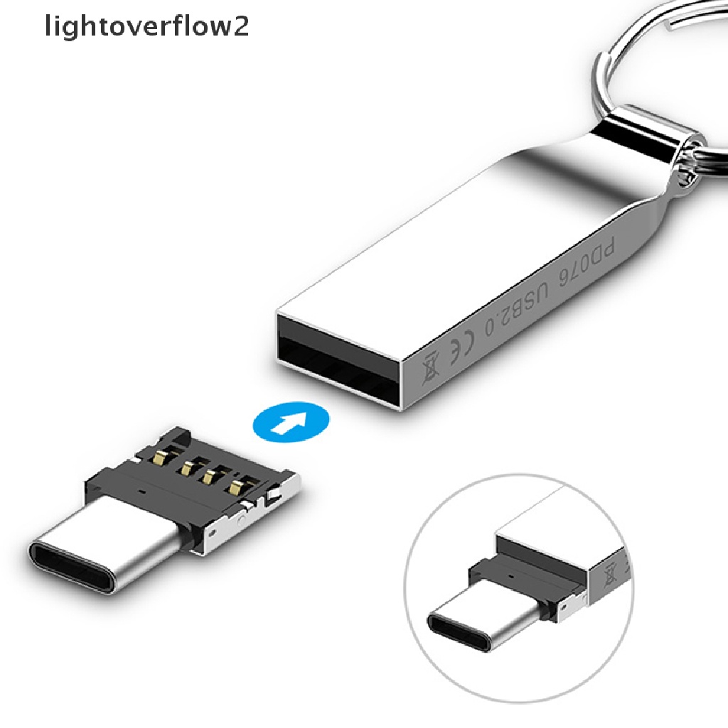 (Light2) Adaptor Konverter Usb-C 3.1 Male Ke Usb Female Untuk U Disk