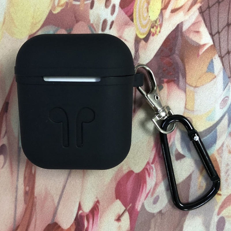 Vivi Soft Case AirPods Apple Earphone Bluetooth Wireless Anti Hilang Bahan Silikon Dengan Carabiner