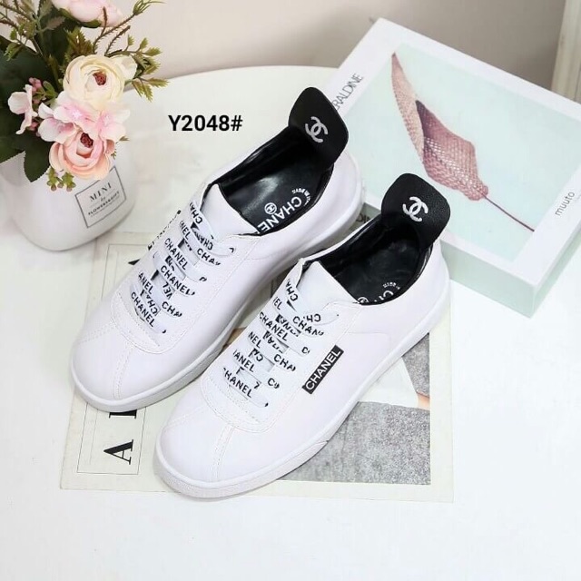 Chanel Ivory Women's Sneakers Shoes Y2048