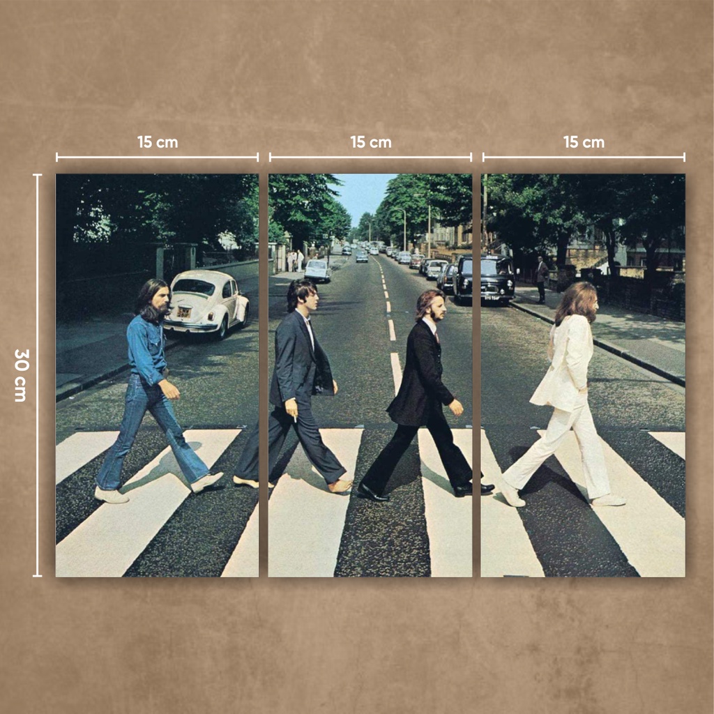 Poster Kayu The Beatles Abbey Road | Poster Kayu | Dekorasi Kamar | Hiasan Dinding | Poster Band