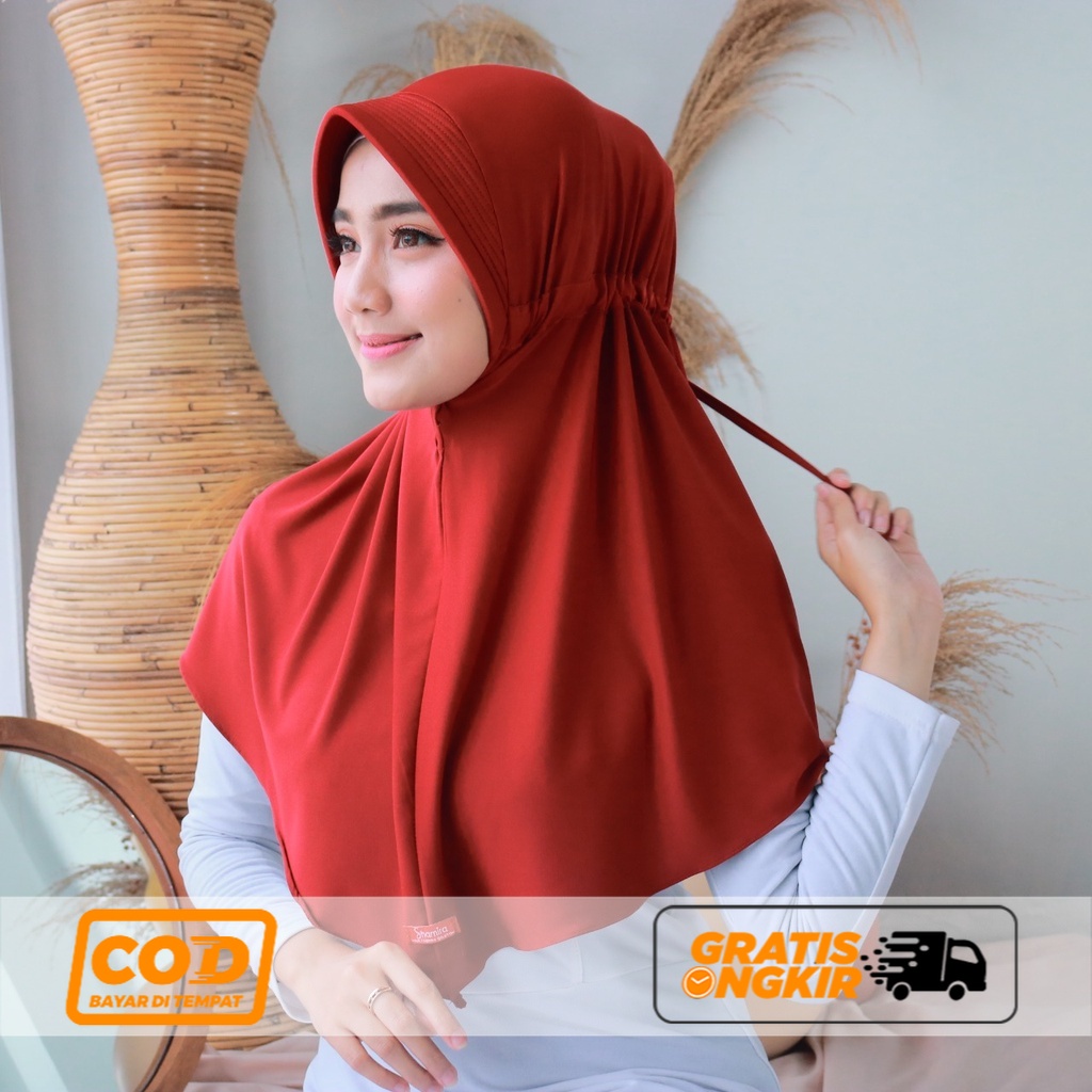Kerudung Hijab Instan Pet Jersey Polos Serut Jokowi By Shamira Standar