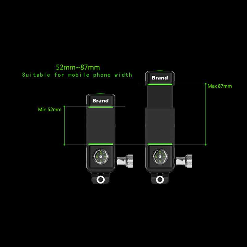 Guider Smartphone Holder Sepeda dengan Kompas dan Lampu LED - Q003