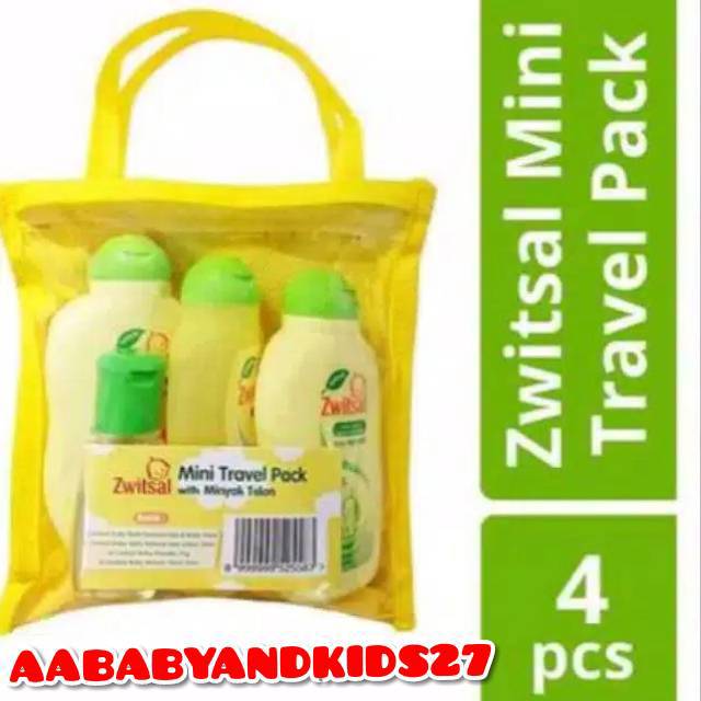 ZWITSAL MINI TRAVEL PACK 4 IN 1-ZWITSAL TAS MINI ISI 4 PCS-Perawatan kulit bayi Zwitsal mini