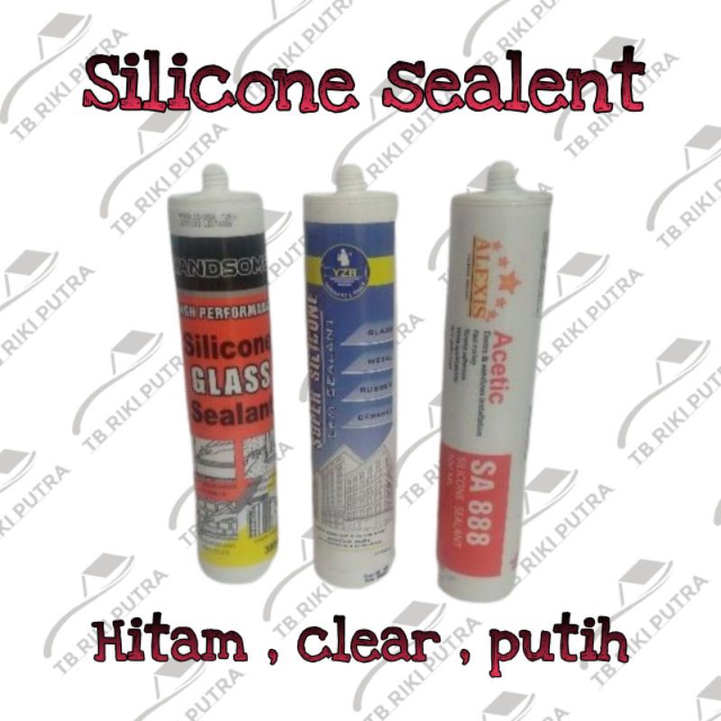 Lem kaca Clear  putih Hitam silicone sealent lem aquarium