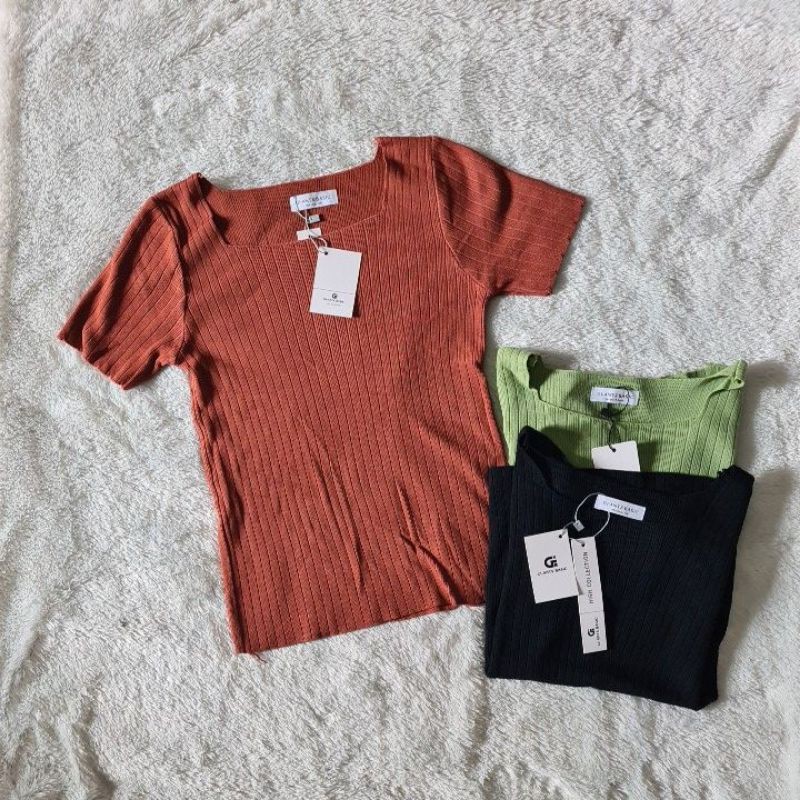 Atasan/kaos wanita import Giant basic New original rajut strect