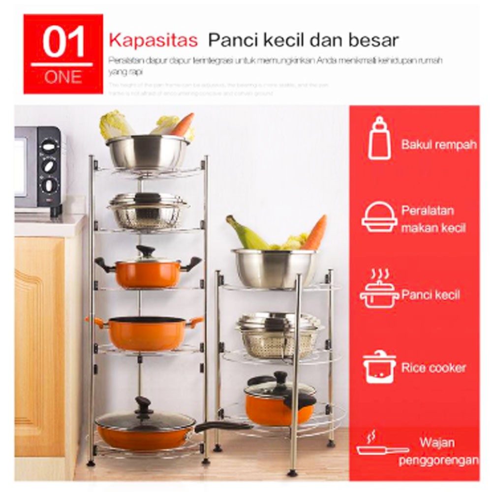 Rak Panci Stainless 5 Susun Rak Stainless Serbaguna