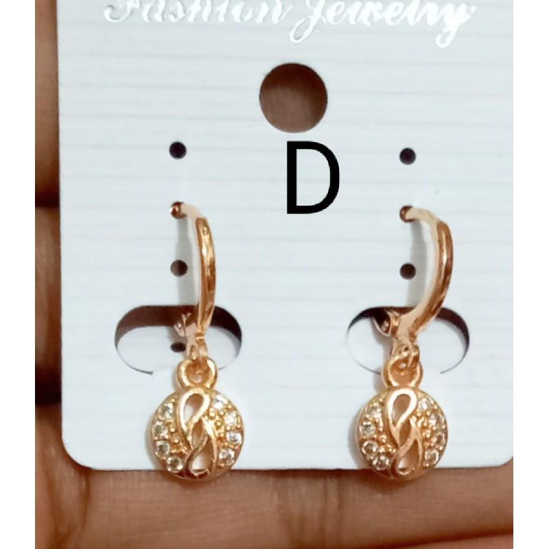 RJJ02. Anting xuping wanita lapis emas dgn mata zircon