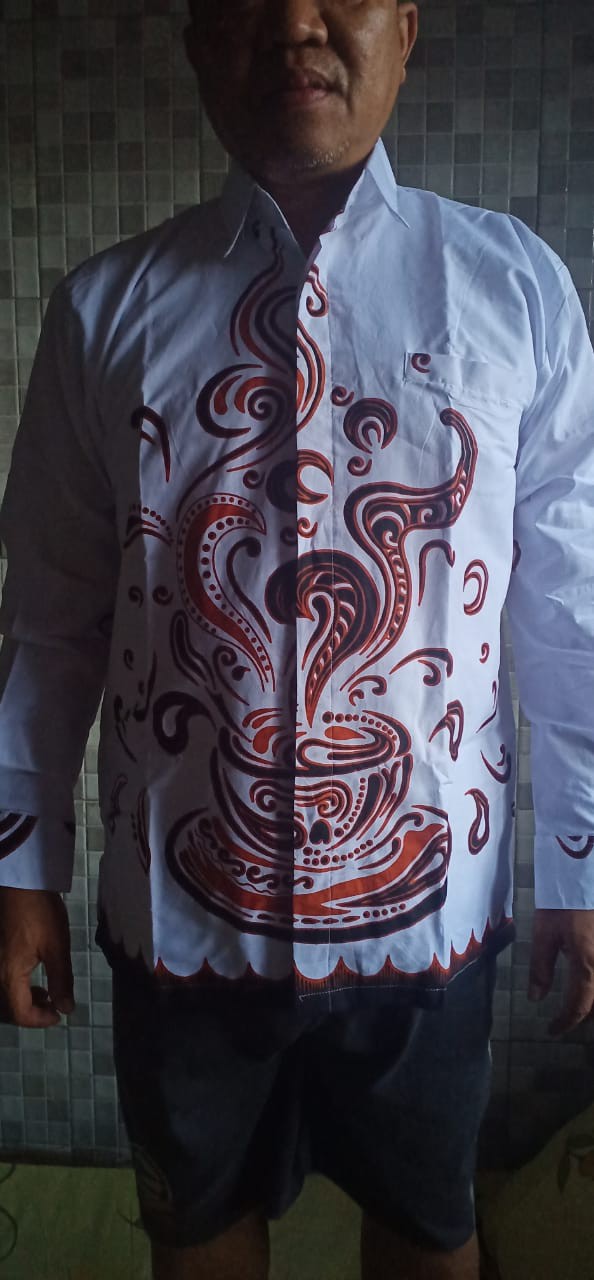 Batik Kopi Putih Full Furing Katun Halus Sragenan Size M-xxl Asli Solo